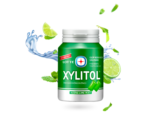 Kẹo Gum Xylitol Lime Mint 145g Lotte ảnh 1