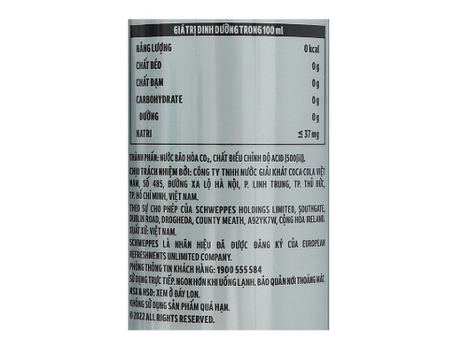 Nước Giải Khát Soda 320ml Schweppes ảnh 2