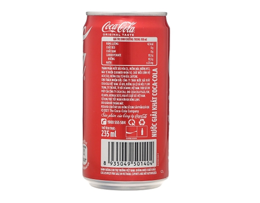 Coca Cola vị nguyên bản lon 235ml | AEONESHOP