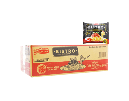 Thùng 24 Gói Mì Spaghetti Bistro Vị Xốt Bò Bằm Kiểu Ý Gói 95g ACECOOK ảnh 0