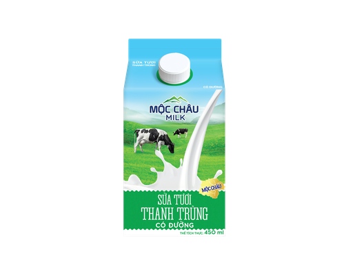 Sữa Tươi Thanh Trùng Có Đường 450ml Mộc Châu ảnh 0