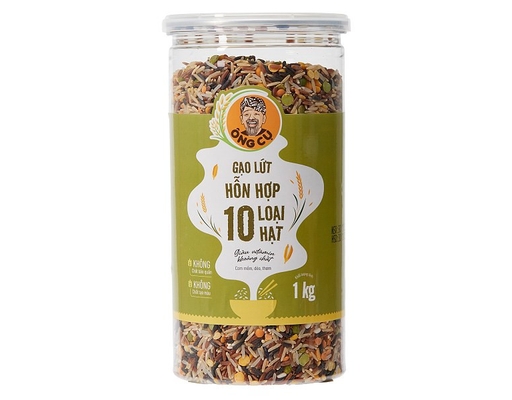 Gạo Lứt Hỗn Hợp 10 Loại Hạt 1kg Ông Cụ ảnh 0