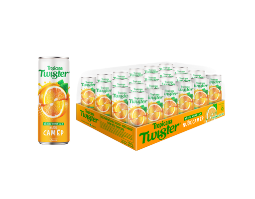 Thùng 24 Lon Cam Ép Sleek 320ml Twister ảnh 0