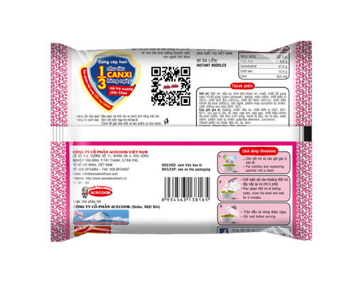Thùng 30 Gói Mì Hảo Hảo Tôm Chua Cay 75g - 01056228 ACECOOK ảnh 2