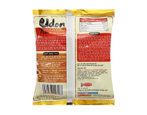 Thùng 24 Gói Mì Udon Sưki Sưki Vị Bò Xốt Teriyaki Gói 82g ACECOOK ảnh 2