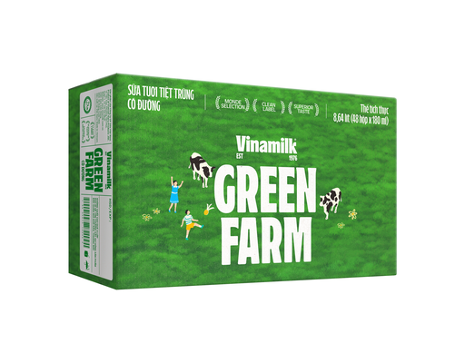 Thùng 48 Hộp Sữa Tươi Tiệt Trùng Vinamilk Green Farm Có Đường 180ml Vinamilk ảnh 0