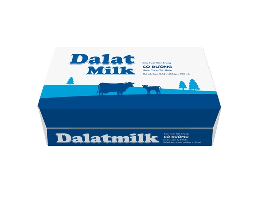 Thùng 48 Hộp Sữa Tươi Tiệt Trùng Dalatmilk Có Đường 180ml Dalatmilk ảnh 0