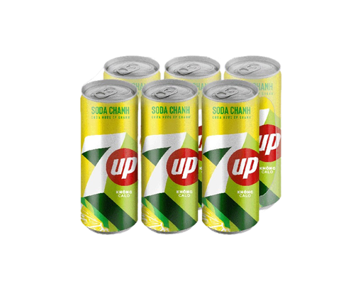 Lốc 6 Lon Nước Uống Có Ga Soda Chanh 320ml 7UP ảnh 0