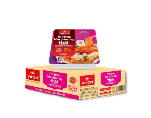 Thùng 18 Khay Mì Trộn Vifon Vị Tôm Chua Cay Thái Khay 90g Vifon ảnh 0