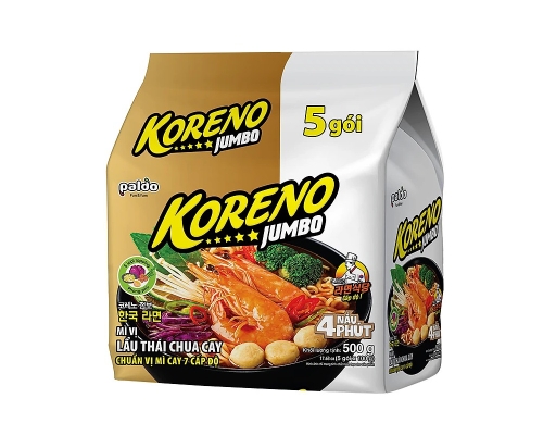 Thùng 8 Lốc 5 Gói Mì Koreno Jumbo Vị Chua Cay Gói 100g Koreno ảnh 3