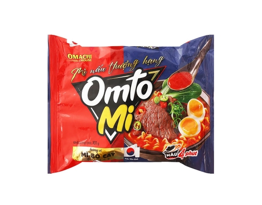 Thùng 16 gói mì OmtoMi vị bò cay gói 101g tại AEONESHOP