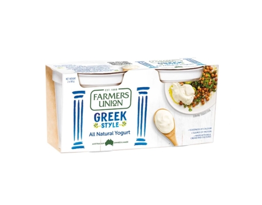 Lốc 2 Sữa Chua Vị Tự Nhiên Kiểu Hy Lạp Greek 140g Farmers Union ảnh 0