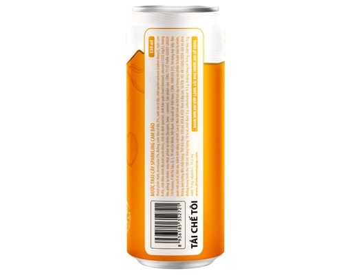 Nước Trái Cây Sparkling Vị Cam Đào 330ml MaMaPop ảnh 2