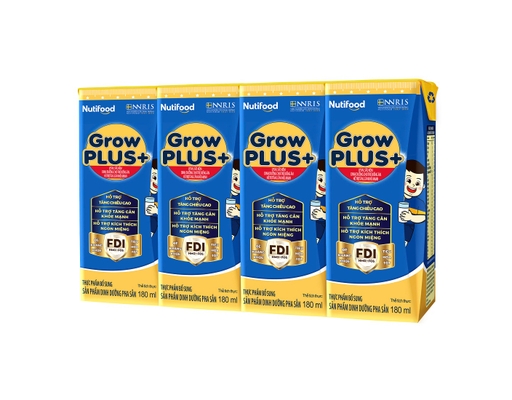 Lốc 4 Sữa Dinh Dưỡng Pha Sẵn Nutifood Grow Plus+ Xanh 180ml Growplus+ ảnh 0