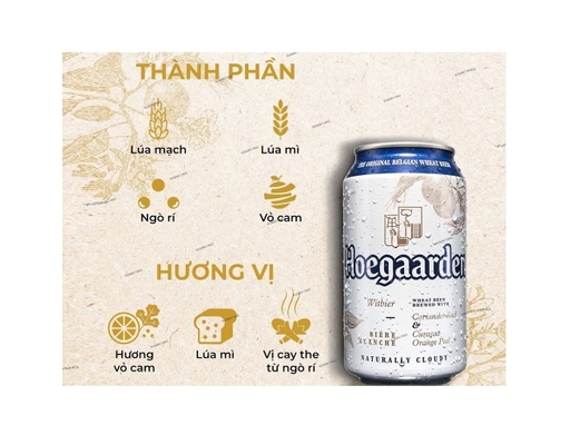 Bia Lon Trắng 330ml Hoegaarden ảnh 2