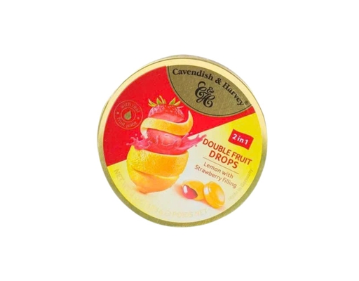Kẹo Duo Fruit Lemon Fill Strawberry 175g C&H ảnh 0