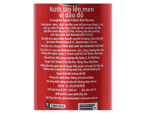 Nước Táo Lên Men Vị Dâu Đỏ 320ml Strongbow ảnh 3