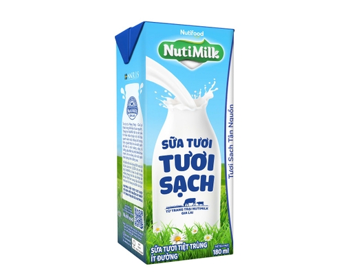 Lốc 4 Hộp Sữa Tươi Tiệt Trùng Có Đường 180ml Nutimilk ảnh 2