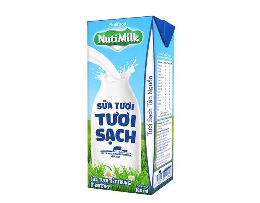 Lốc 4 Hộp Sữa Tươi Tiệt Trùng Có Đường 180ml Nutimilk ảnh 3