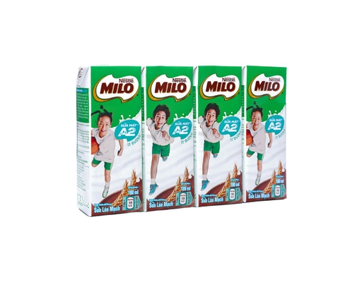 Lốc 4 Hộp Sữa Lúa Mạch Nestlé Milo A2 180ml tại AEONESHOP