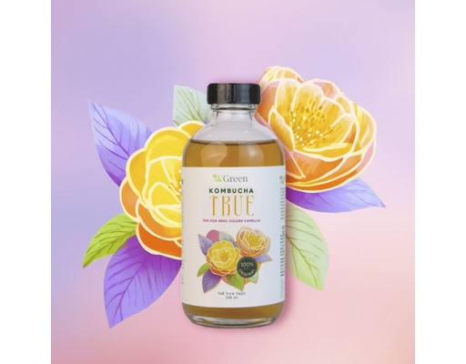 Trà Kombucha True Hoa Vàng 330ml Vgreen ảnh 1