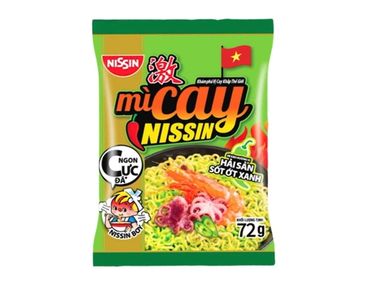 Mì Cay Nissin Mì Xào Vị Hải Sản Sốt Ớt Xanh Gói 72g Nissin ảnh 0