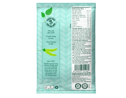 Sữa Đậu Nành Vinamilk Giàu Canxi Bịch 220ml Vinamilk ảnh 1