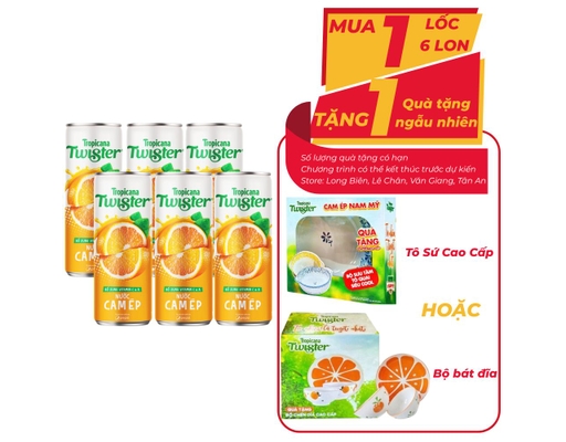 Lốc 6 Lon Cam Ép Sleek 320ml Twister ảnh 0