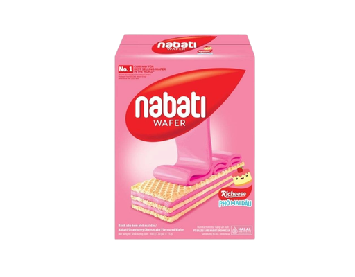 Bánh Xốp Kem Phô Mai Dâu Hộp 120g Nabati ảnh 0