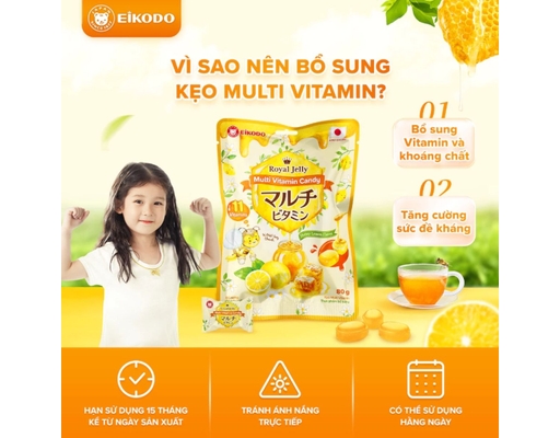 Kẹo Vitamin Mật Ong Chanh 15g Eikodo ảnh 3