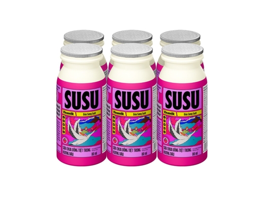 Lốc 6 Chai Sữa Chua Uống Hương Dâu 80ml Susu ảnh 0
