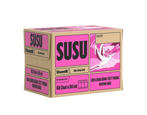 Thùng 48 Sữa Chua Uống Dâu 80ml - 18934673300510 SuSu ảnh 0