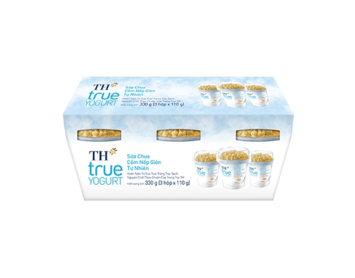 Lốc 3 Sữa Chua Ăn Cốm Nếp Giòn 110g - 10061244 TH True Yogurt ảnh 0