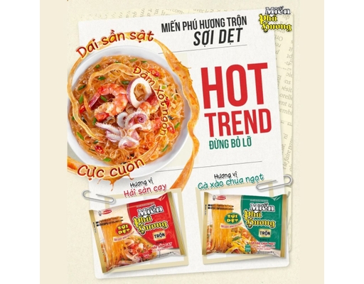 Miến Trộn Sợi Dẹt Hải Sản Cay 66g Phú Hương ảnh 2