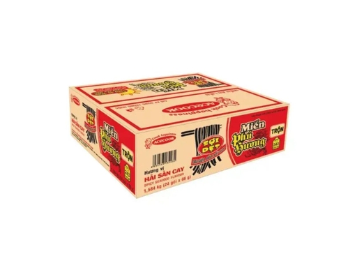 Thùng 24 Gói Miến Trộn Sợi Dẹt Hải Sản Cay 66g Phú Hương ảnh 0