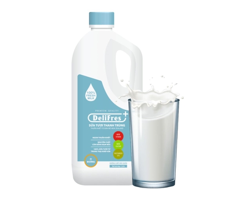 Sữa Tươi Thanh Trùng Ít Đường 1.8L Delifres+ ảnh 2