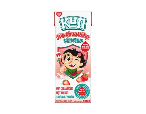 Lốc 4 Hộp Sữa Chua Uống Hương Dâu 180ml Kun ảnh 1