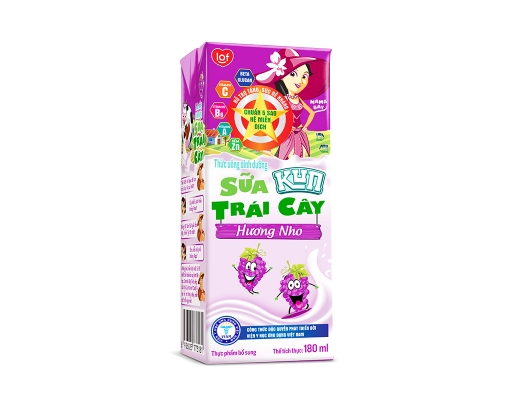 Lốc 4 Hộp Sữa Trái Cây Lof Kun Vị Nho 180ml Kun ảnh 1