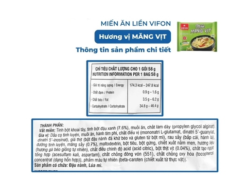 Miến Măng Vịt 58g Vifon ảnh 3
