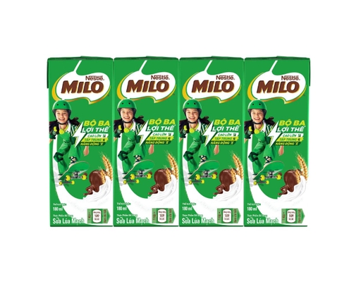 Lốc 4 hộp sữa lúa mạch Nestlé Milo 180ml - AEONESHOP