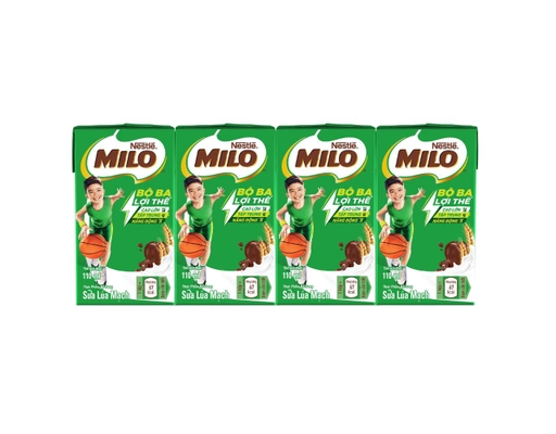 Lốc 4 Hộp Sữa Lúa Mạch Nestlé Milo 115ml Milo ảnh 0