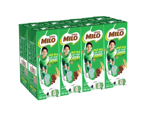 Lốc 8 hộp sữa Milo lúa mạch hộp giấy uống liền 180ml giá tốt Tháng 5/2026
