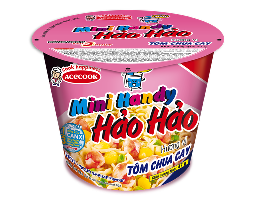 Mì Handy Hảo Hảo Mini Vị Tôm Chua Cay Ly 47G ACECOOK ảnh 0