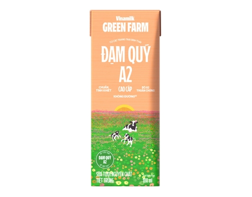 Lốc 4 Hộp Sữa Tươi Tiệt Trùng Nguyên Chất A2 Green Farm Vinamilk 180ml Vinamilk ảnh 1