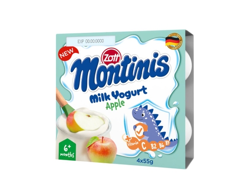 Lốc 4 Hộp Sữa Chua Ăn Zott Montinis Vị Táo 55g Montinis ảnh 0