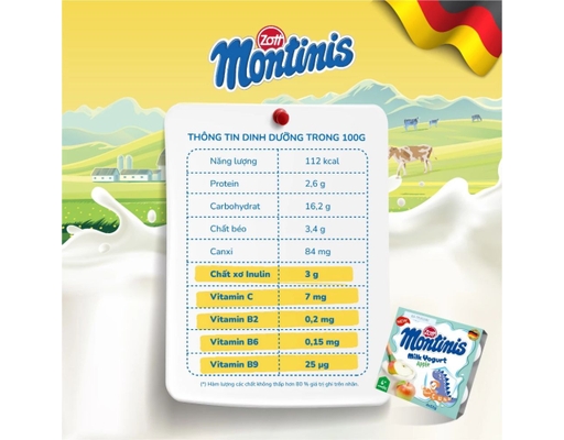 Lốc 4 Hộp Sữa Chua Ăn Zott Montinis Vị Táo 55g Montinis ảnh 3