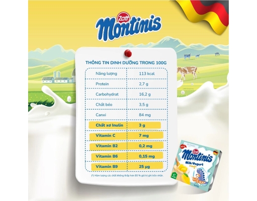 Lốc 4 Hộp Sữa Chua Ăn Zott Montinis Vị Xoài 55g Montinis ảnh 3
