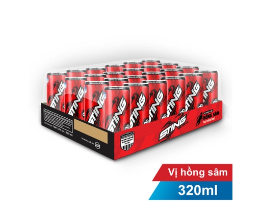 Thùng 24 Lon Nước Tăng Lực Red Sleek 330ml Sting ảnh 0