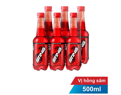 Lốc 6 Chai Nước Tăng Lực Đỏ 500ml Sting ảnh 1