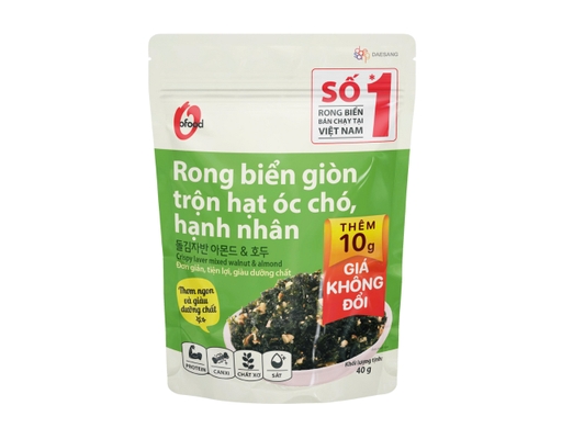 Rong Biển Giòn Trộn Óc Chó, Hạnh Nhân 40g O'Food ảnh 0